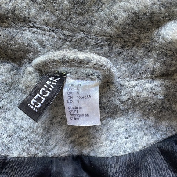 H&M gray boucle moto jacket - Picture 3 of 5